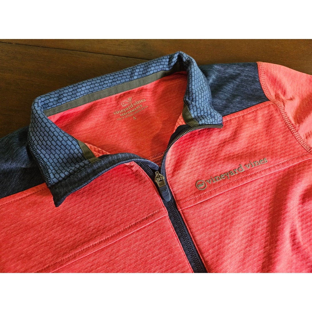 Vineyard Vines Pullover Boys L Size 16 Red Performance Quarter Zip Athletic Top